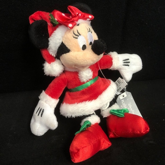 Disney Other - Disney Parks Minnie Mouse Santa Mistletoe Plush Christmas Ornament 6" - NWT